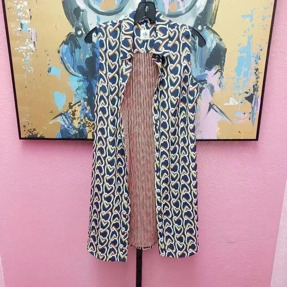 CAbi Dresses & Skirts - CAbi Style 5370 Armour Blue Geometric Heart Shirtdress